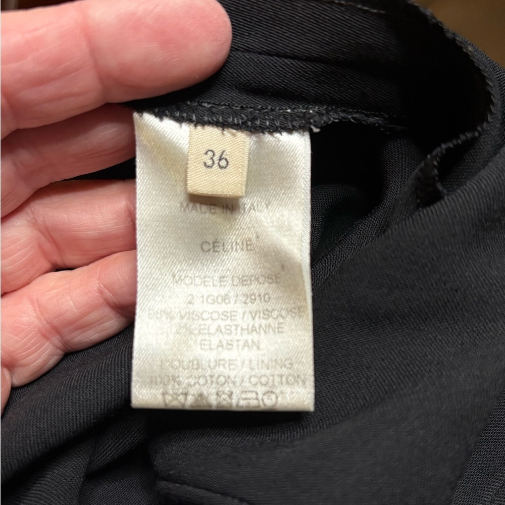 Celine- Black Ankle Zip Pants. Size 36 or US 4 - Picture 4 of 8
